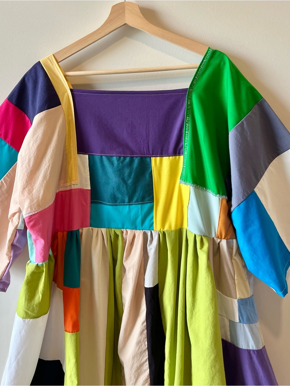Handmade Quilted Patchwork Colorblock Dress SKU 07081 - Picture 10 of 16